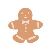 weinig schattig grappig peperkoek Mens traditioneel Kerstmis vakantie koekje, zoet seizoensgebonden toetje voor feestelijk diner, gemakkelijk hand- getrokken tekenfilm vector illustratie clip art