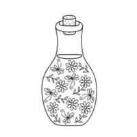 liefde toverdrank fles magie drinken vector schets illustratie, fiol voor maken magie, Koken een toverdrank, gemakkelijk tekening hand- getrokken beeld voor st Valentijn vakantie decor, clip art, banier, romance