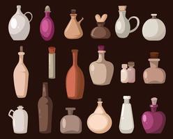 decoratief wijnoogst klassiek vazen potten en flessen element reeks vector