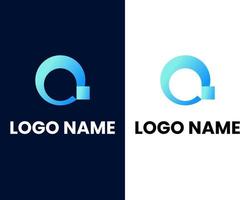 brief q met tech modern bedrijf logo ontwerp sjabloon vector