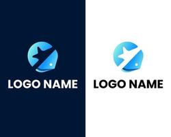 groot vis negatief ruimte modern bedrijf logo ontwerp sjabloon vector