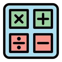leerling rekenmachine icoon kleur schets vector