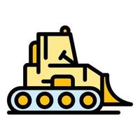 bulldozer machine icoon kleur schets vector