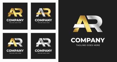 brief een r logo sjabloon ontwerp met luxe variatie concept modern vector