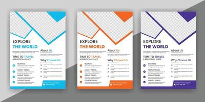 reizen folder of poster brochure ontwerp vrij downloaden vector