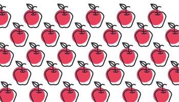 appel patroon vector kunst illustratie voedsel en fruit patroon