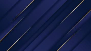 abstract helling marine blauw met luxe gouden lijn sjabloon. vector