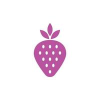 eps10 roze vector tuin aardbei fruit solide kunst icoon geïsoleerd Aan wit achtergrond. aardbeien symbool in een gemakkelijk vlak modieus modern stijl voor uw website ontwerp, logo, en mobiel app