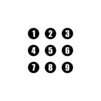 eps10 zwart vector reeks van ronde 1-9 getallen icoon geïsoleerd Aan wit achtergrond. cirkel doopvont hand- getrokken getallen symbool in een gemakkelijk vlak modieus modern stijl voor uw website ontwerp, logo, en mobiel app