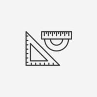driehoek heerser, gradenboog, centimeter, meting icoon vector geïsoleerd symbool teken