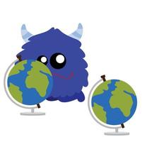 schattig kleurrijk monster school- illustratie vector clip art