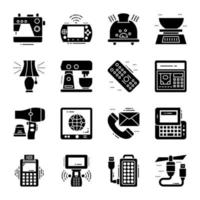 pak van slim gadgets glyph pictogrammen vector