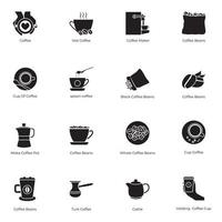 koffie productie solide pictogrammen pak vector