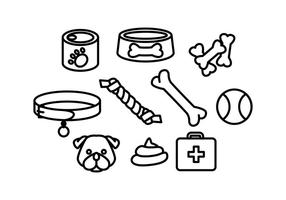 Gratis Honden Accessoires Line Icon Vector