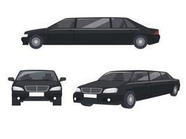 zwart auto met verschillend hoek visie vector