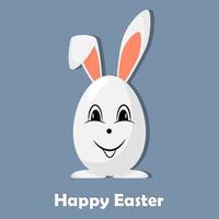 gelukkig Pasen ei met konijn oren en poten. Pasen kaart ontwerp. vector illustratie in vlak stijl.