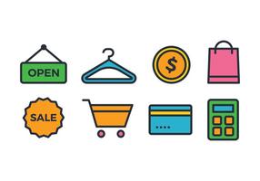 Online winkel iconen vector