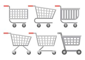 Supermarkt cart vector iconen