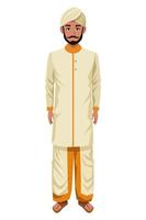 Indiase man met traditionele hindoe-kleding vector