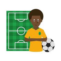 sport pictogram met voetballer vector