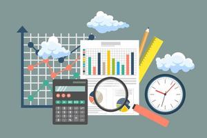 audit concept achtergrond met office-objecten vector