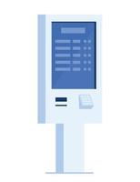 betaling en informatie elektronisch terminal met tintje scherm. Geldautomaat. Zelfbediening terminal. vector illustratie in vlak stijl.