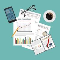 audit concept achtergrond met office-objecten vector