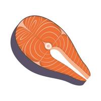 Zalm steak, vis steak, vis filet, rood vis. vector illustratie.