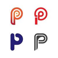 brief p icoon logo ontwerp illustratie vector