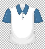 leeg wit overhemd met blauwe korte mouwen geïsoleerd op transparante achtergrond vector