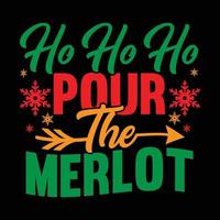 ho ho ho gieten de merlot Kerstmis dag groet vector illustratie