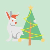 Kerstmis schattig konijn vector
