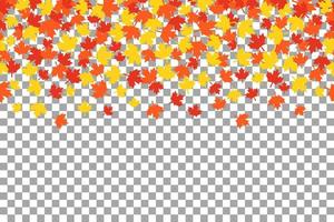 dankzegging achtergrond witn oranje herfst bladeren. vector