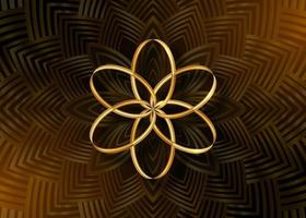 goud lotus bloem mandala, zaad van leven symbool heilig geometrie. logo icoon meetkundig mysticus mandala van alchimie esoterisch bloem. vector gouden Kerstmis ster ornament concept geïsoleerd Aan zwart