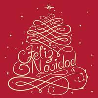 feliz navidad vector belettering. hand- getrokken modern schoonschrift geïsoleerd Aan rood achtergrond. Kerstmis vector illustratie. creatief typografie voor vakantie groet kaarten, spandoeken. vector illustratie.