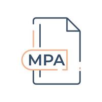 mpa het dossier formaat icoon. mpa uitbreiding lijn icoon. vector