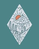 camping natuur avontuur voor insigne sticker grafisch illustratie vector kunst t-shirt ontwerp