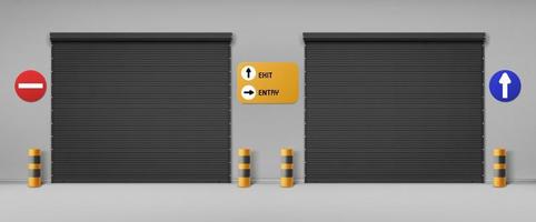 garage deuren, reclame hangar Ingang deuropeningen vector
