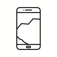 uniek gebroken cel telefoon vector lijn icoon