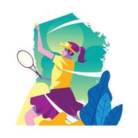 professioneel vrouw tennis speler vector