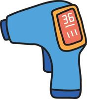 hand- getrokken infrarood thermometer illustratie vector