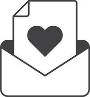 envelop en hart illustratie in minimaal stijl vector