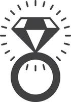 diamant ring illustratie in minimaal stijl vector