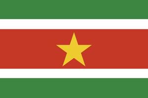 Suriname vlag. officieel kleuren en proporties. vector