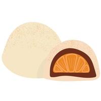 mochi - Japans rijst- taart met oranje. traditioneel voedsel voor de Japans nieuw jaar. vector