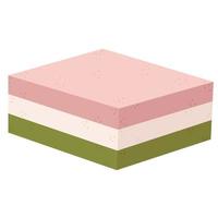 hihi mochi is een Japans zoet, diamant vormen en typisch gevormd van drie lagen van roze, wit, en groen mochi vector