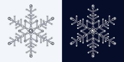 luxe monochroom sneeuwvlok gemaakt van sieraden kettingen met bal kralen. elegant juweel illustratie voor winter verkoop, kerstmis, nieuw jaar vakantie, geschenk decoratie. vector
