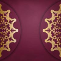 bordeaux folder met wijnoogst goud patroon voor uw merk. vector