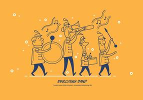 Marching Band Parade Vector Karakter Illustratie