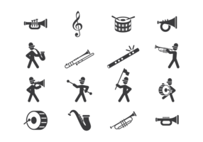 Marching Band Pictogrammen Vector